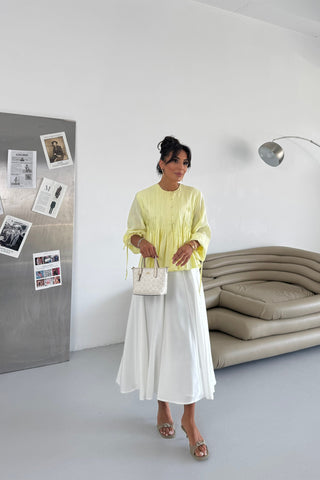 Nervürlü Gömlek - Sarı