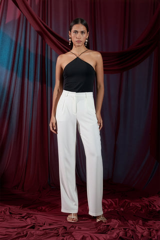 Palazzo Tensel Pantolon - Beyaz
