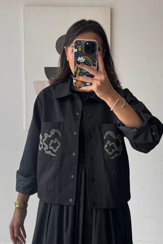 Nakışlı Ceket - Siyah