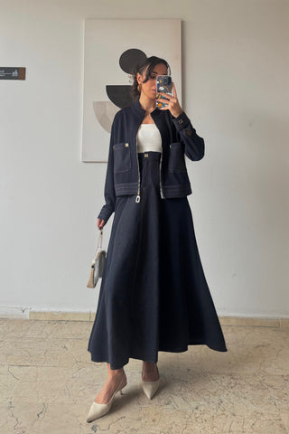 Kot Garnili Etekli Takım - Lacivert