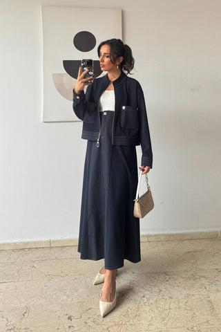 Kot Garnili Etekli Takım - Lacivert