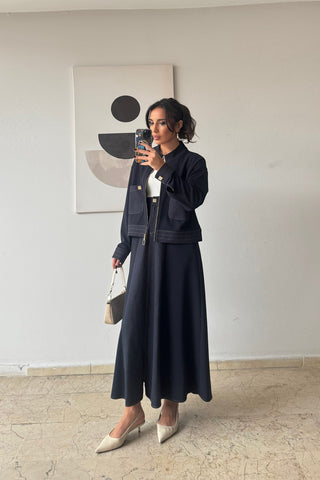 Kot Garnili Etekli Takım - Lacivert