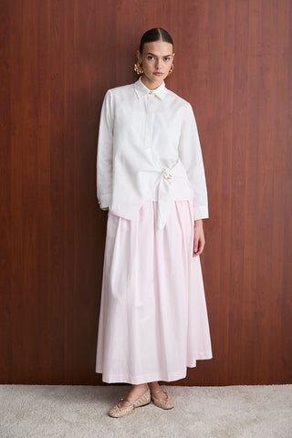 İmera Broşlu Gömlek - Beyaz