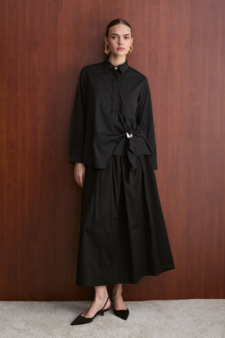 İmera Broşlu Gömlek - Siyah