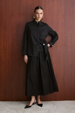 İmera Broşlu Gömlek - Siyah