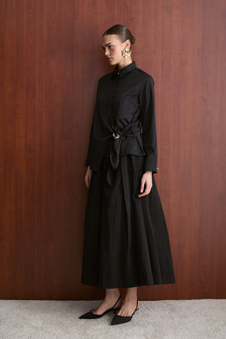 İmera Broşlu Gömlek - Siyah