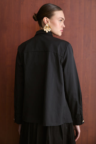 İmera Broşlu Gömlek - Siyah