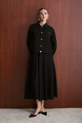 Taba Ceket Elbise - Siyah