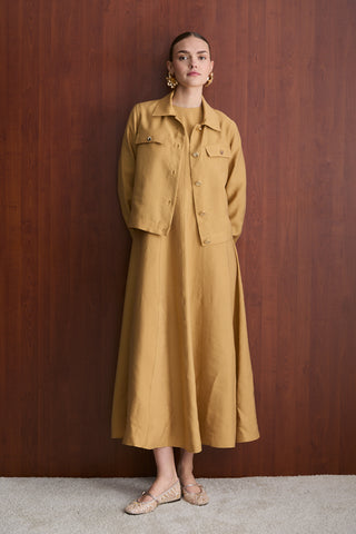 Taba Ceket Elbise - Hardal