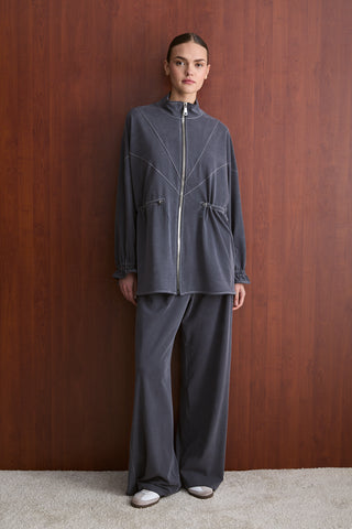 Taş Fermuarlı Manu Eşofman Takım - Lacivert