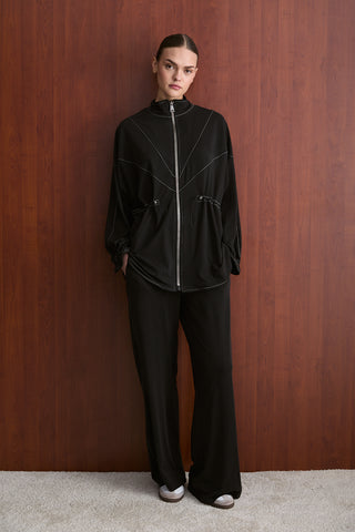 Taş Fermuarlı Manu Eşofman Takım - Siyah