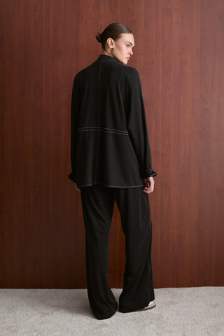 Taş Fermuarlı Manu Eşofman Takım - Siyah