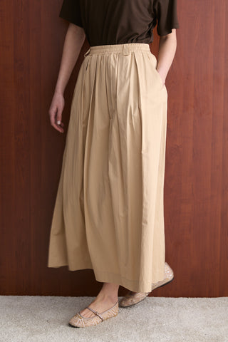 Pileli Poplin Etek - Camel