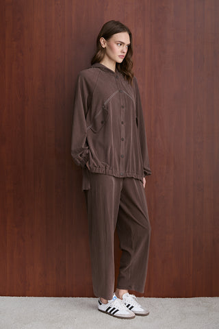 Manu Çıtçıtlı Eşofman Takım - Kahverengi