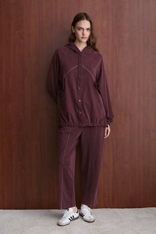 Manu Çıtçıtlı Eşofman Takım - Bordo