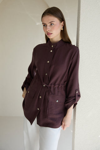 Tensel Ceket - Bordo
